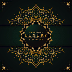 uxury mandala background with arabesque pattern arabic islamic east style for Wedding card, book cover.
