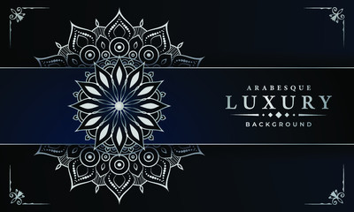uxury mandala background with arabesque pattern arabic islamic east style for Wedding card, book cover.
