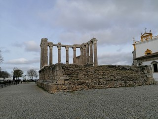 ruins of ancient roman forum in Portugal 