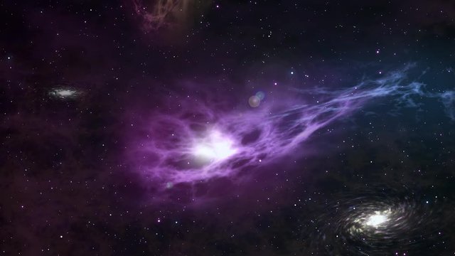 Nebula and Galaxy made in After effects, Stars flying, Outer space