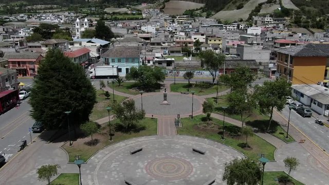 Aerial shot of Calacali, a small town near Quito 