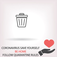 Trash vector icon , lorem ipsum Flat design