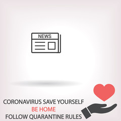 Newspaper  vector icon , lorem ipsum Flat design