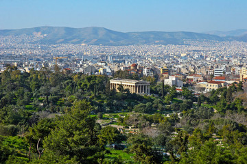 aerial view of Athens , Greece