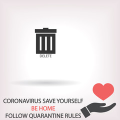 Trash  vector icon , lorem ipsum Flat design