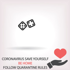 Dice vector icon , lorem ipsum Flat design