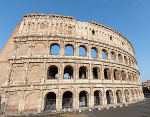 Fototapeta na wymiar The Colosseum also known as the Flavian Amphitheatre - Rome, Italy.