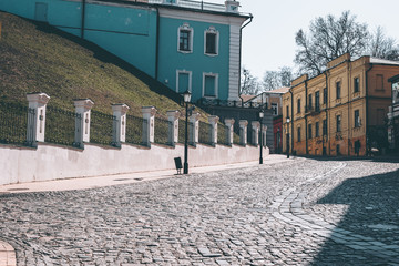 Empty central street Andreevsky descent tourist