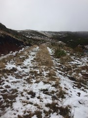snow in the mountain - island Madeira