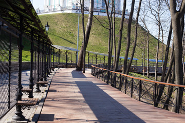Pedestrian street alley of artists on the hem in the center of Kiev