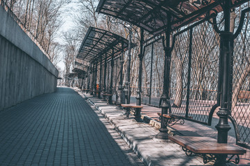 Pedestrian street alley of artists on the hem in the center of Kiev