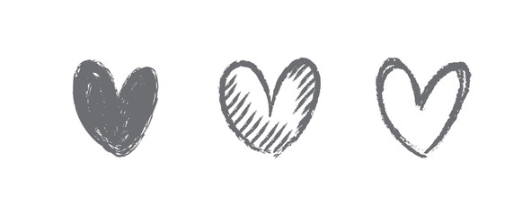 Heart doodles, hand drawn love illustrations