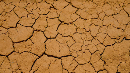 cracked clay texture. beautiful pattern of cracks in a brown clay wall. dried clay.