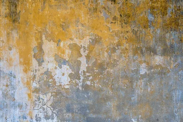 Papier Peint photo Mur Arrière-plan de la vieille texture de mur peint en jaune