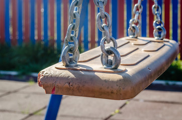 Novi Sad, Serbia - April 07. 2020: Playground in the city of Novi Sad during the virus Covide-19th.