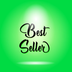Best seller poster design isolated green background