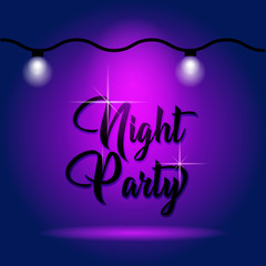 Night party poster design isolated blue background