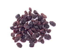 Raisins isolated on white background.