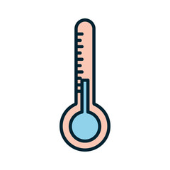 Isolated thermometer instrument line and fill style icon vector design