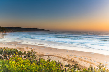 Sunrise Seascape and Sea Foam