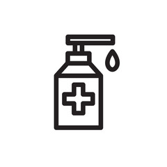 alcohol gel, hand sanitizer flat icon, vector illustration