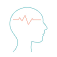 pulse inside human head line style icon vector design