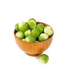 Brussels sprouts on a white background
