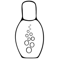 Sanitizer for hand disinfection. Vector illustration. Antiseptic in a compact bottle can be taken with you. Protection against Covid-19 coronavirus infection, microbes and bacteria. Isolated.