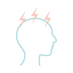 thunders over human head line style icon vector design