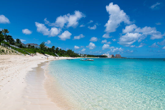 View of Cabbage beach in Paradise Island (Nassau, Bahamas).