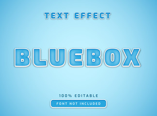 editable text style effect blue box with square line pattern