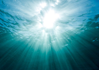 Fototapeta na wymiar Light underwater, Sydney Australia