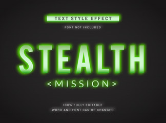 Editable text style effect, Stealth Operation Mission Military Digital Computer Green Text Effect