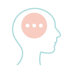 bubble inside human head line style icon vector design