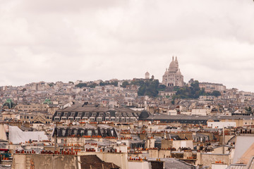 Fototapeta premium Paris, France. View of the city roofs from the observation gallery of the Georges Pompidou Center.