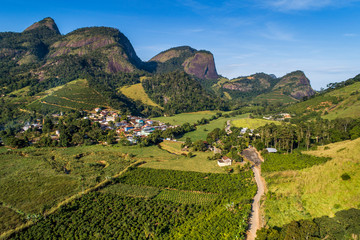  Rural landscape photographed in Burarama, a district of the Cachoeiro de Itapemirim County, in Espirito Santo. Atlantic Forest Biome. Picture made in 2018.