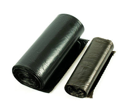 two black grabage plastic bags