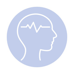 pulse inside human head block style icon vector design
