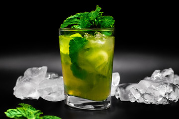 delicious food dishes accompanied by wine or cocktails