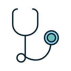 Isolated stethoscope line and fill style icon vector design