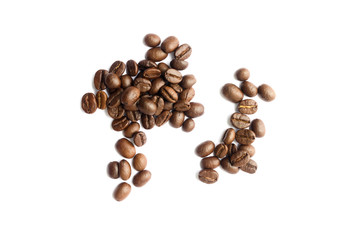 coffee beans isolated on white background