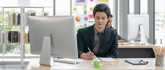 asian office businessman working in office