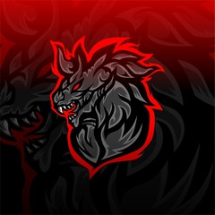 Black dragon x esport logo vector
