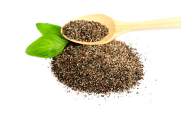 Himalayan black rock salt Kala Namak pungent-smelling condiment used in South Asia, Himalayas, Pakistan