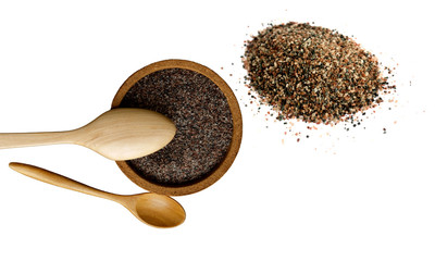 Himalayan black rock salt Kala Namak pungent-smelling condiment used in South Asia, Himalayas, Pakistan