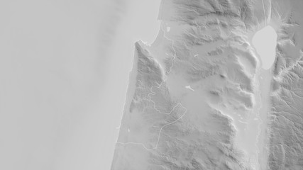 Haifa, Israel - outlined. Grayscale