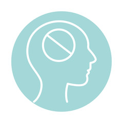 forbidden inside human head block style icon vector design