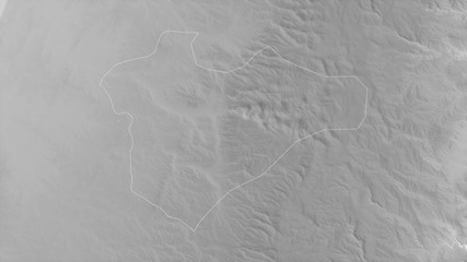 Jerusalem, Israel - outlined. Grayscale