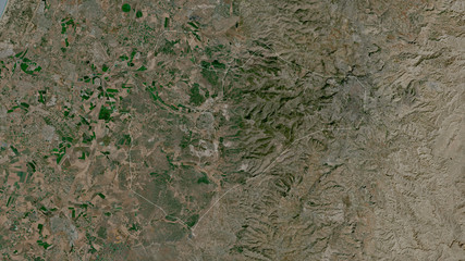 Jerusalem, Israel - outlined. Satellite
