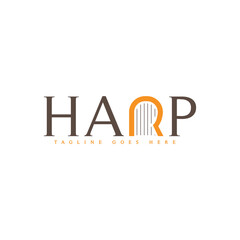 creative harp logotype logo design, vector